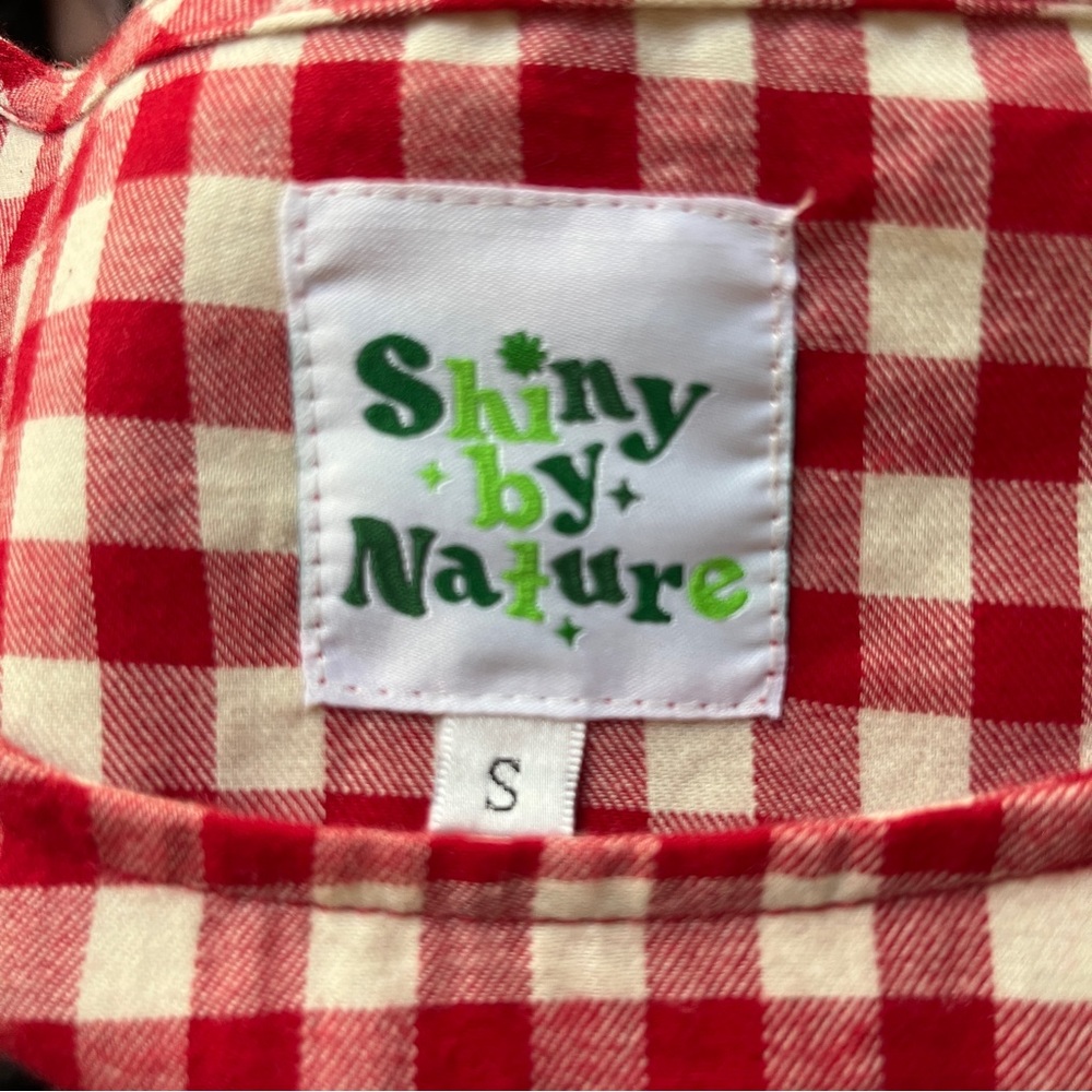 Shiny by Nature Red Gingham Dress Cotton Knee Length S - Picture 4 of 5